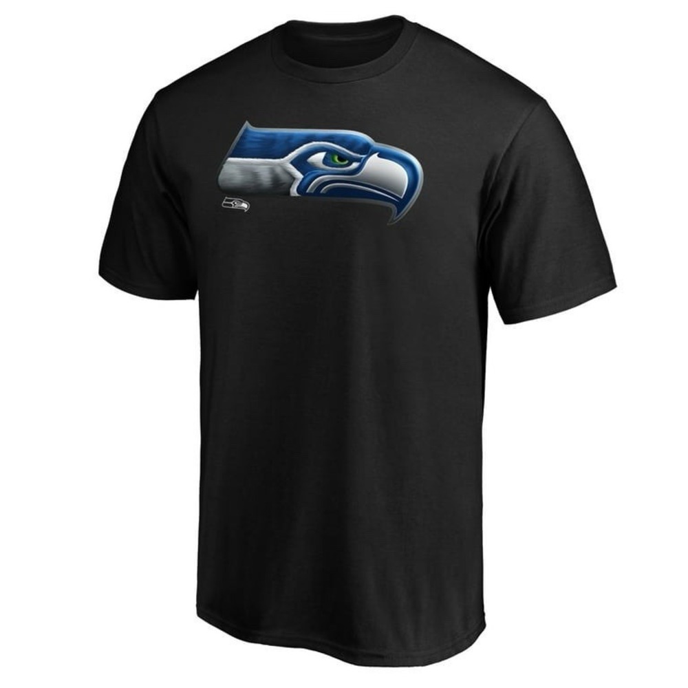 Seattle Seahawks T-Shirt Midnight Mascot Black Fanatics Men's Size XL‎ Brand New